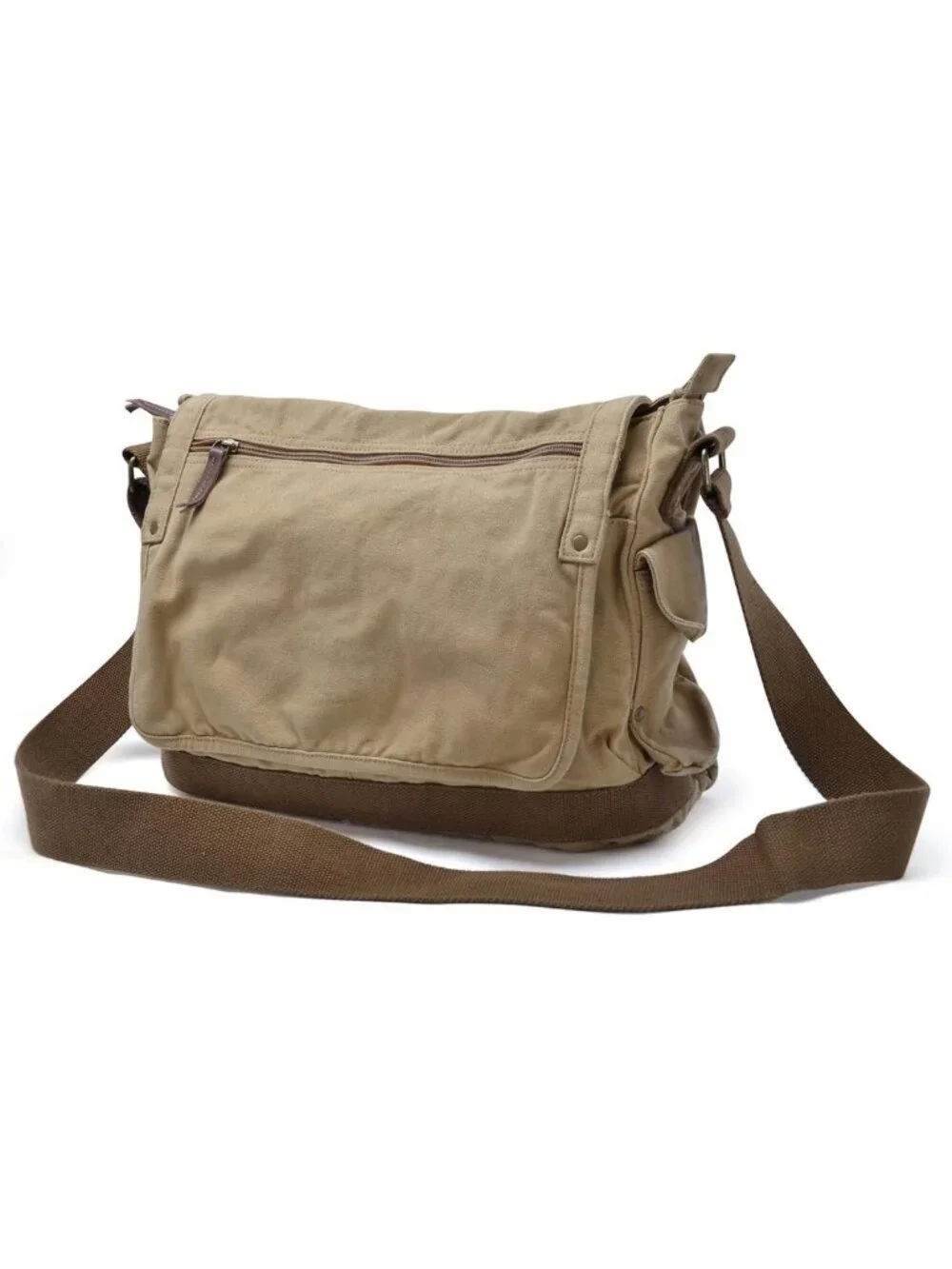 Vintage Canvas Messenger Bag - Stylish Crossbody Satchel for Travel & Everyday